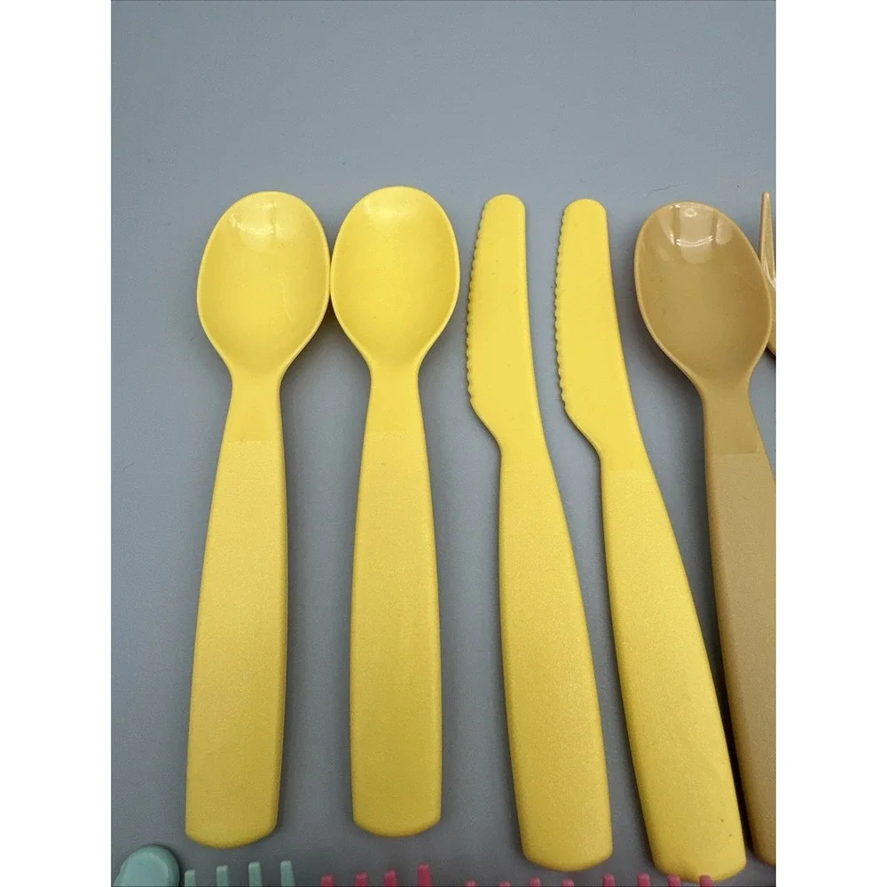 Pillowfort Kids Plastic Utensil Lot 36pc Fork Spoon Knife Mixed Colors